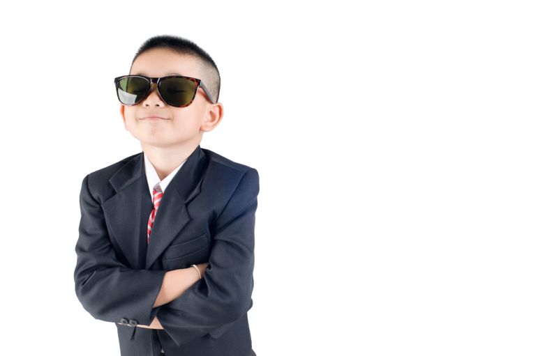 Child in business suit